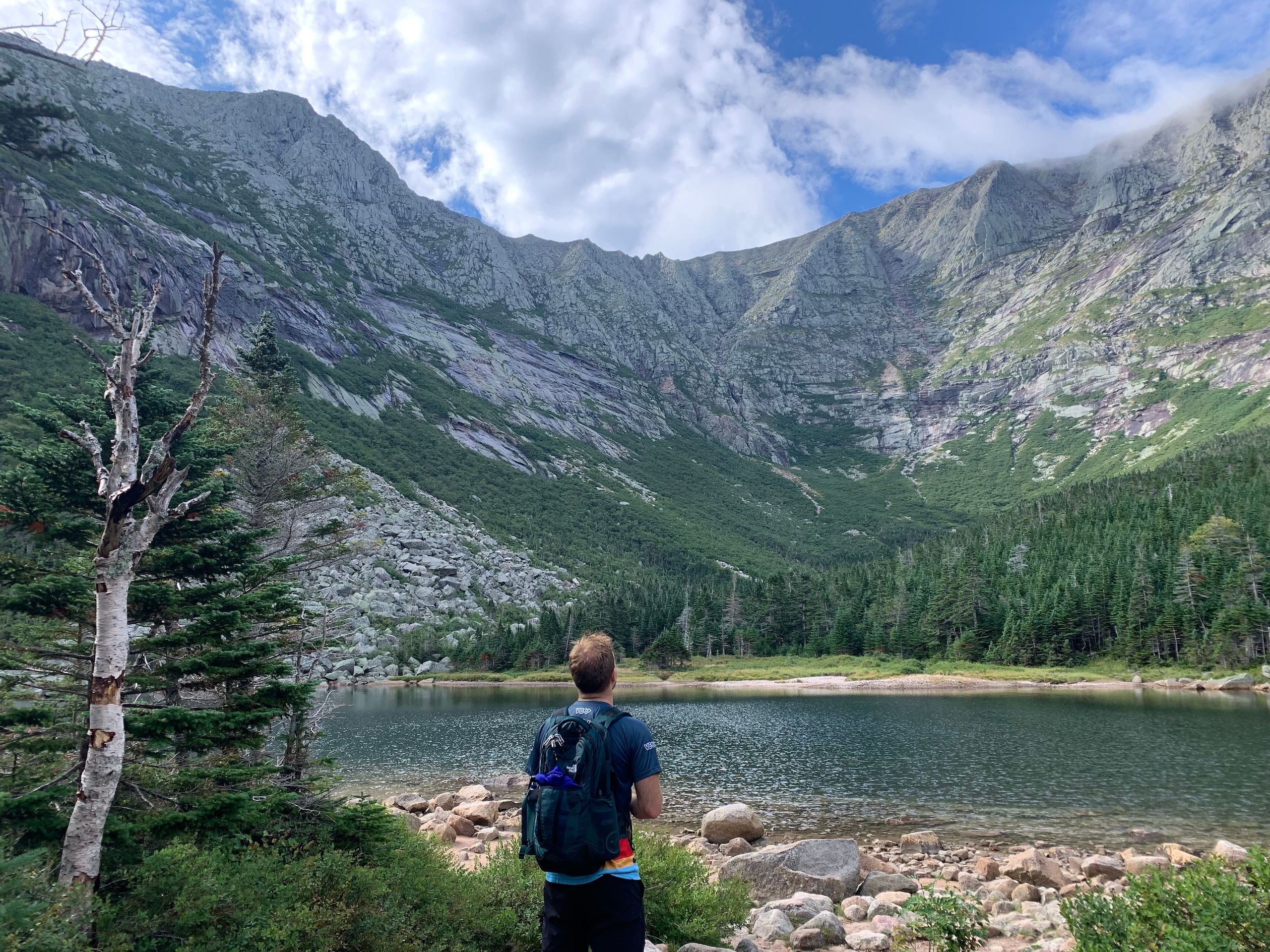 Tucker looking at Mt. Katahdin