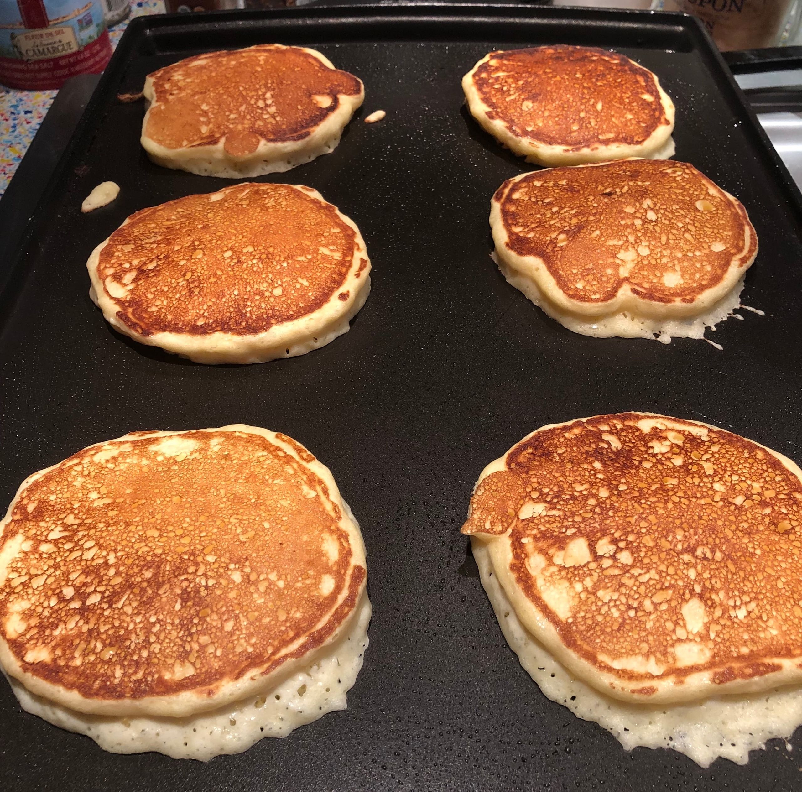 Pancakes on a griddle